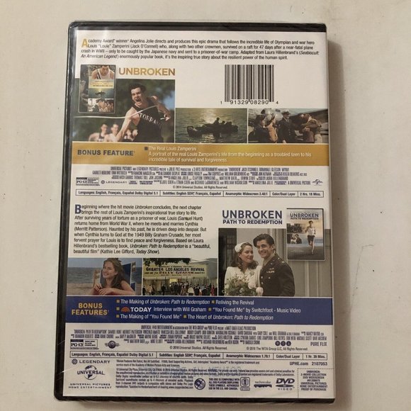 Unbroken / Unbroken - Path to Redemption DVD Jack O'Connell NEW & Sealed - Picture 3 of 4